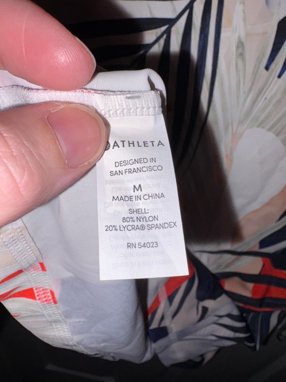 Athleta Long-Sleeve Tropical Leaf Print Performance Top - Picture 4 of 4